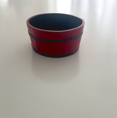 Red wooden bowl