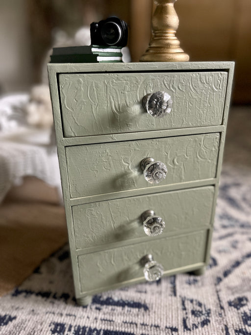 Tall Dresser/Table with glass knobs