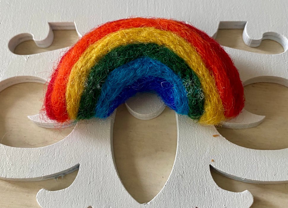 Small Felted Rainbow Prop