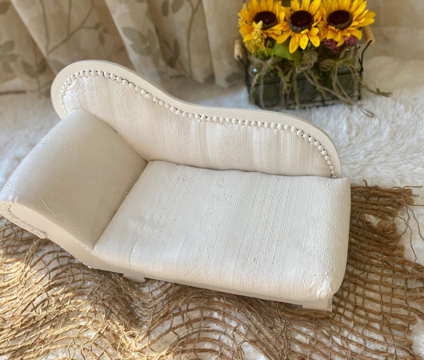 Vintage Ivory Painted Fainting Couch