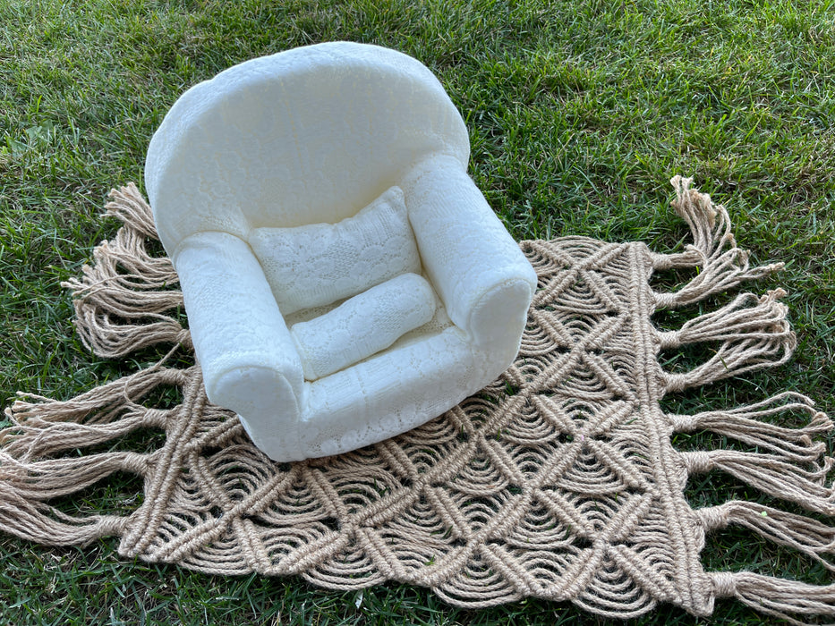 Knit Chair with Pillows