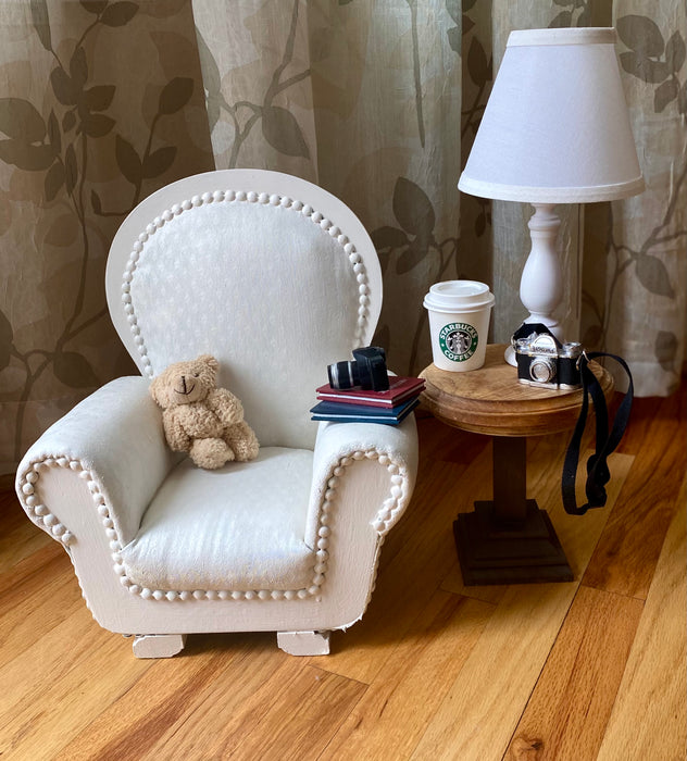 Bone Fabric Painted Vintage Chair
